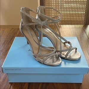ANTONIO MELANI Metallic Strappy Heels
